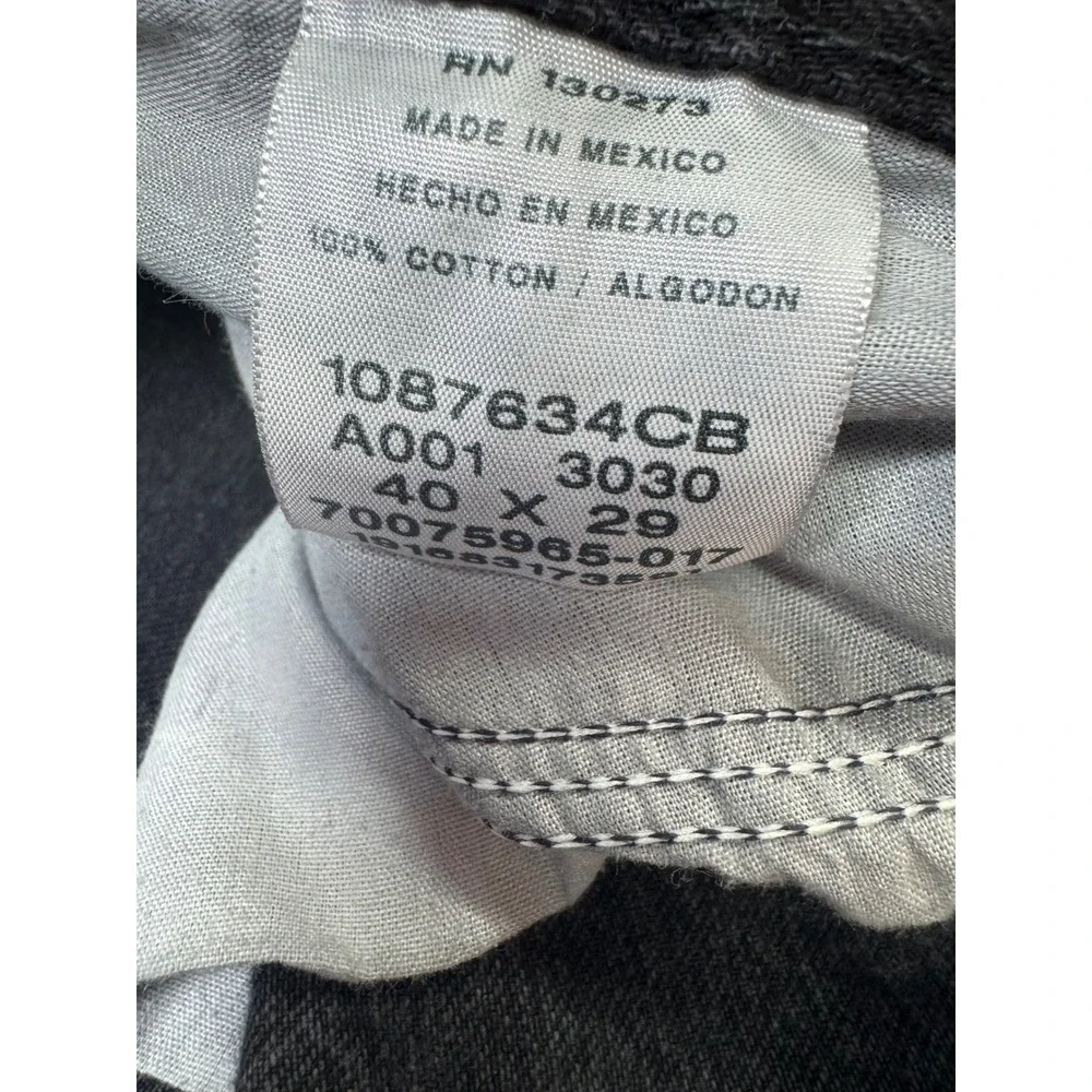 Rustler Jeans Black Regular Fit Straight Leg Denim Pants 87634CB 40x29